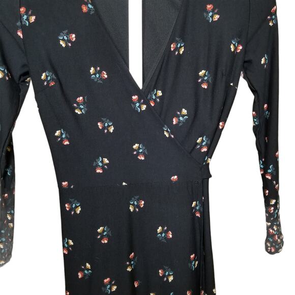 LOFT Petite Petaled Long Sleeve Wrap Dress XXSP - Picture 4 of 7